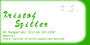 kristof sziller business card